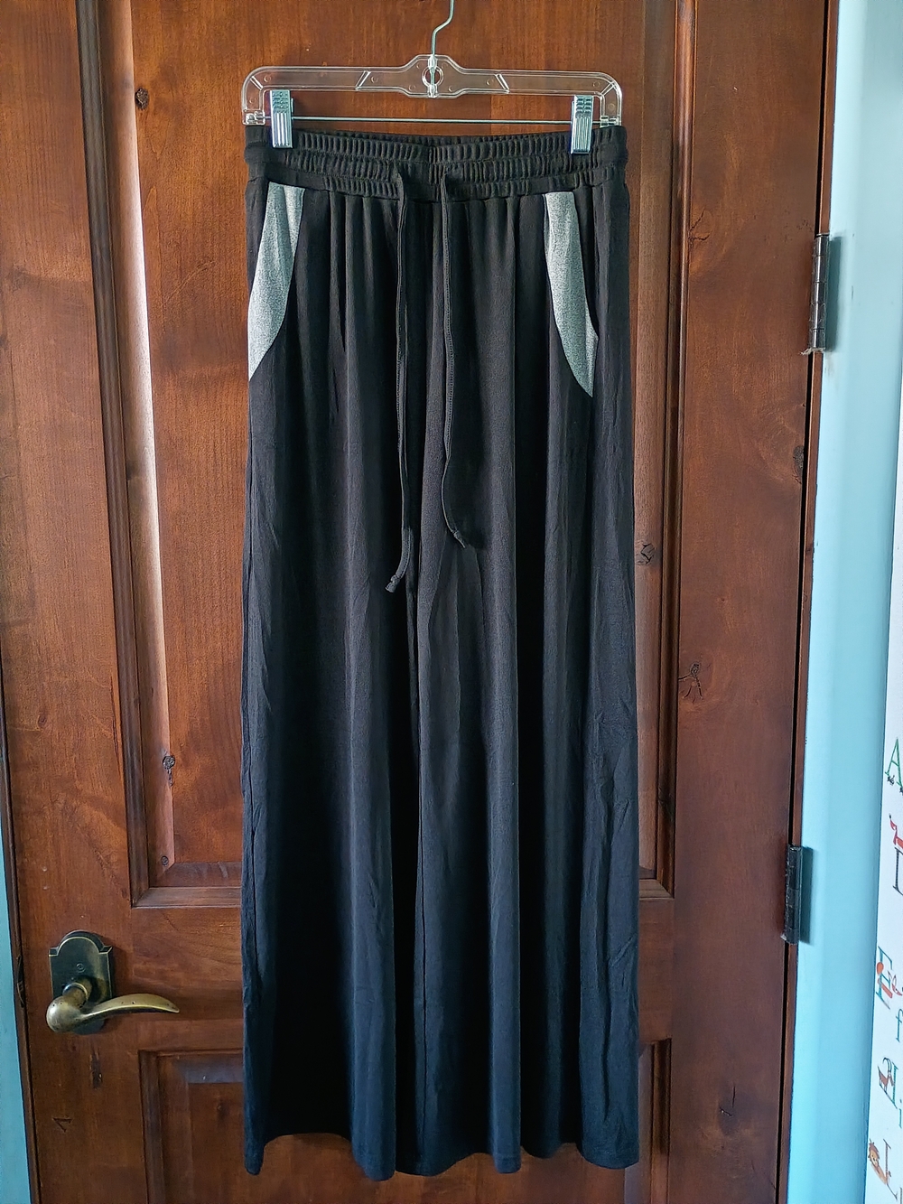 Marvmys Black Gray Wide Leg Palazzo Pants Size Medium NWT